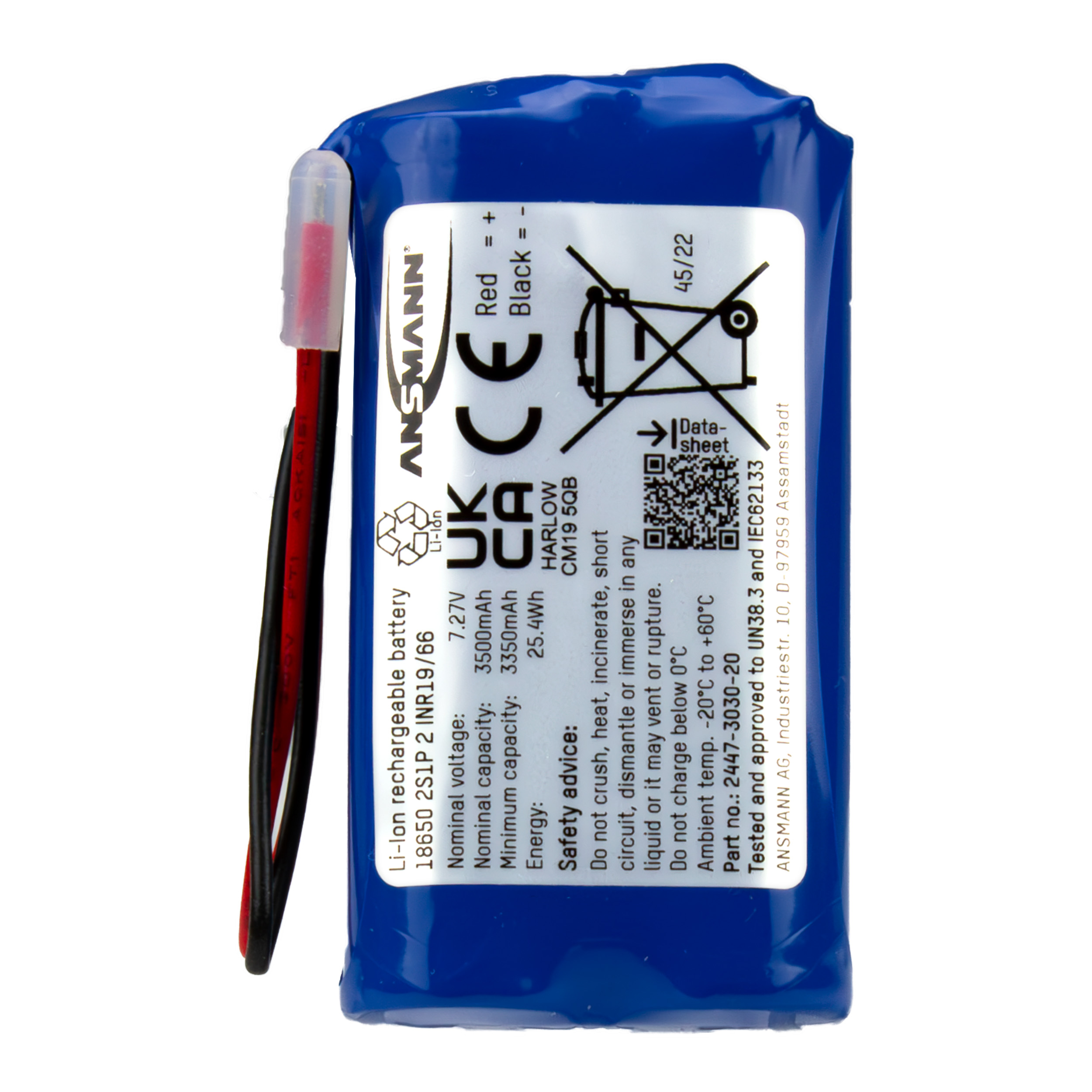 Ansmann 7.27 V Lithium-ion Rechargeable Battery Pack 2, 3.5 Ah