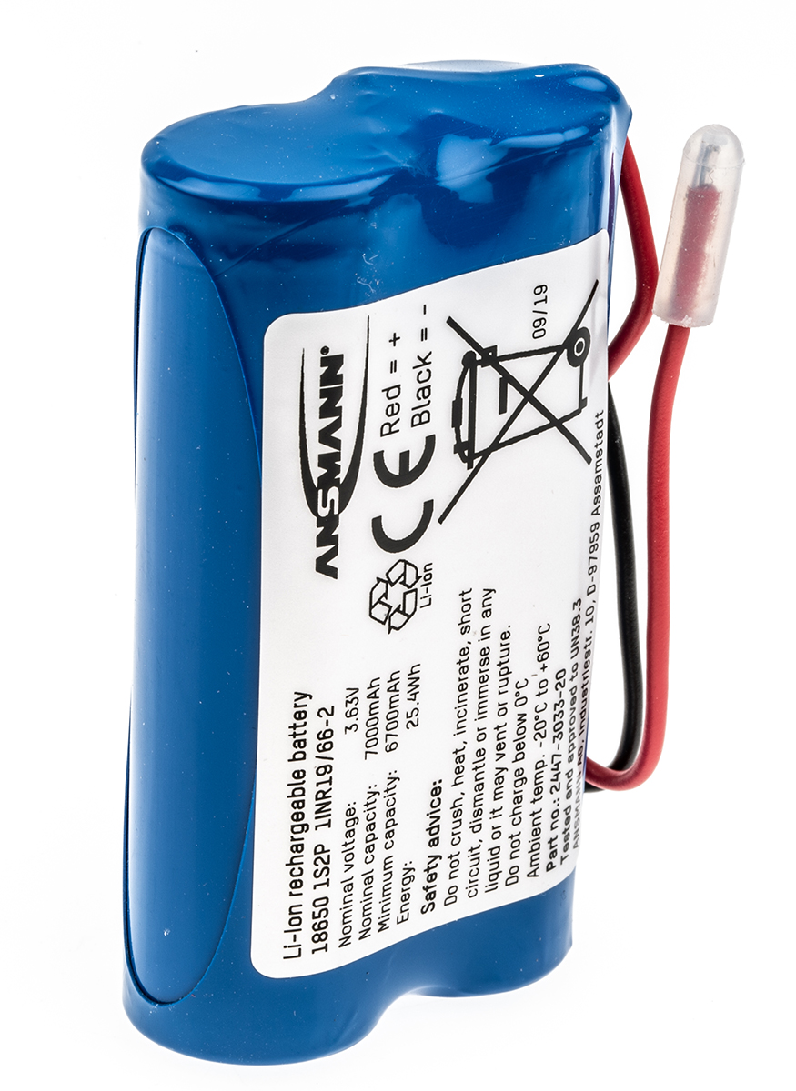 Ansmann 3.635 V Lithium-ion Rechargeable Battery Pack 2, 7 Ah