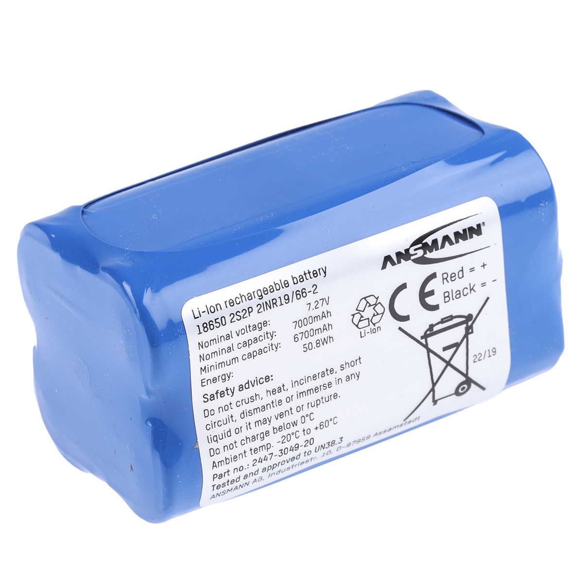 Ansmann 7.27 V Lithium-ion Rechargeable Battery Pack 4, 7 Ah