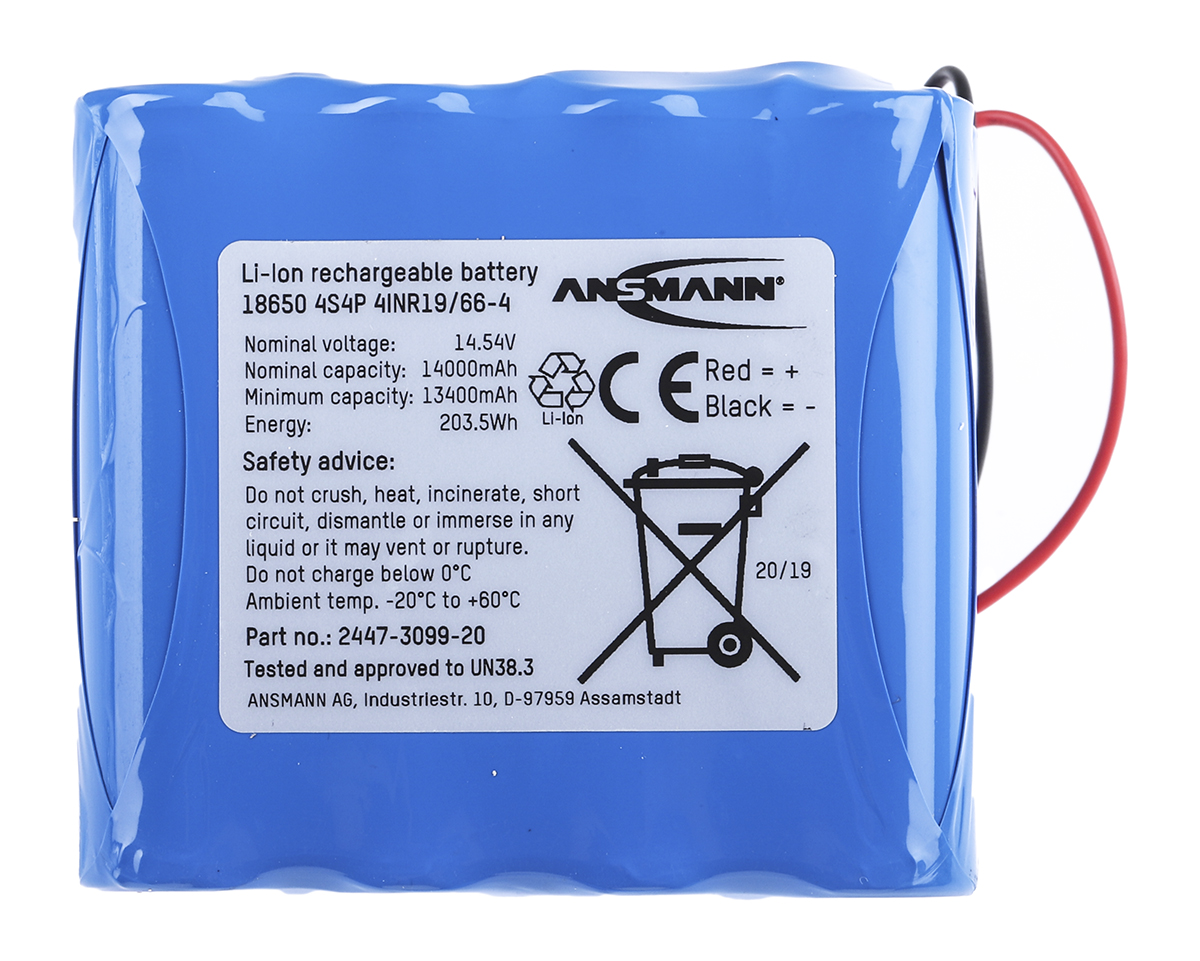 Ansmann 14.54 V Lithium-ion Rechargeable Battery Pack 16, 14 Ah
