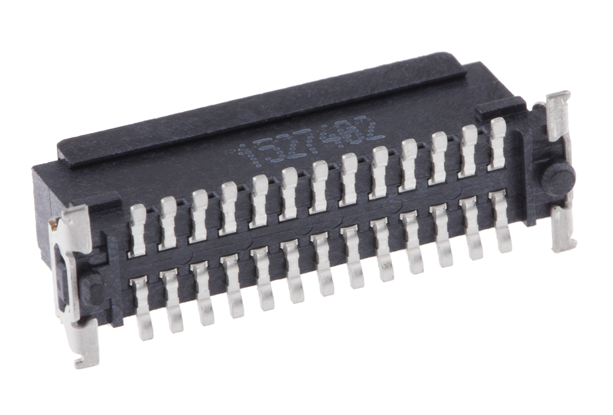 ERNI SMC Series Straight Surface PCB Header, 26 Contact(s), 1.27 mm Pitch, 2 Row, Shrouded