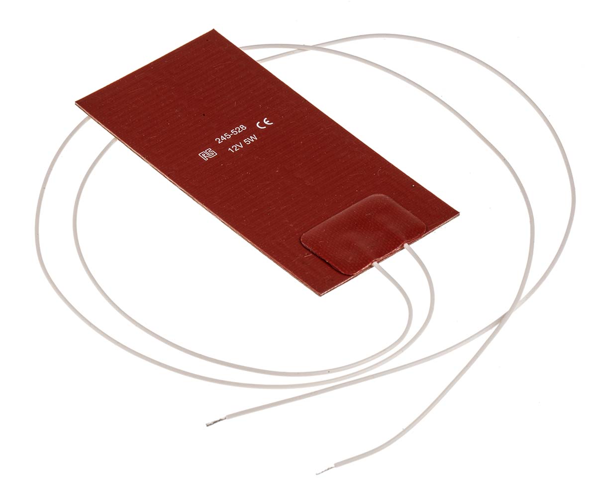 RS PRO Silicone Heater Mat, 24V dc, 5 W Rectangle, 30 mm 15mm