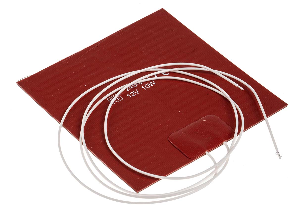 RS PRO Silicone Heater Mat, 24V dc, 10 W Square, 30 mm 15mm