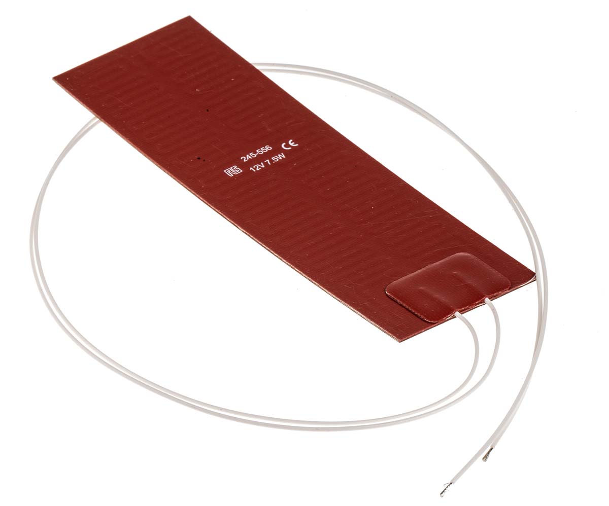 RS PRO Silicone Heater Mat, 24V dc, 7.5 W Rectangle, 30 mm 15mm