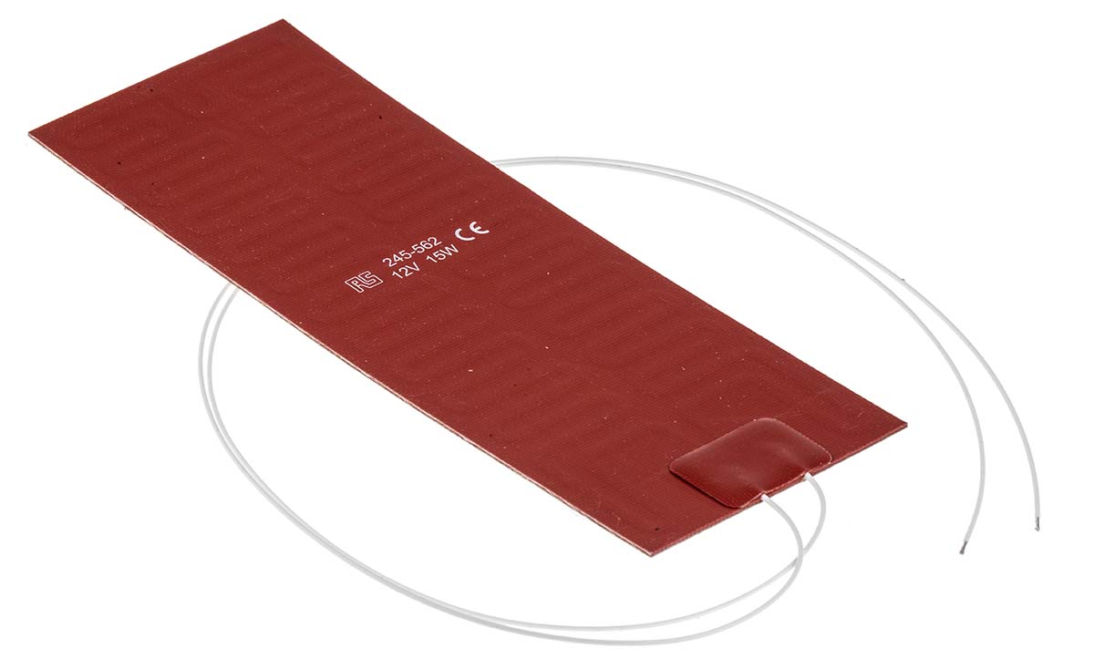 RS PRO Silicone Heater Mat, 24V dc, 15 W Rectangle, 30 mm 15mm