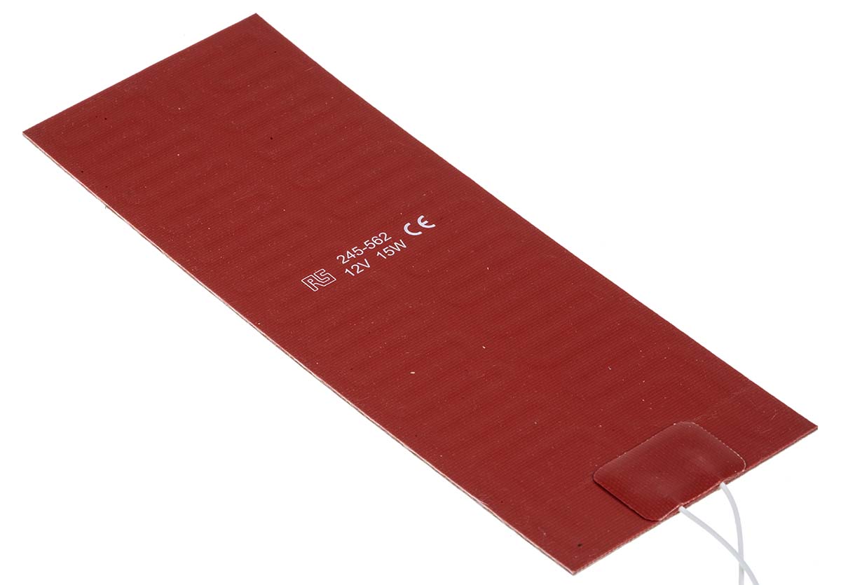 245-562 RS PRO Silicone Heater Mat, 24V dc, 15 W Rectangle, 30 mm 15mm