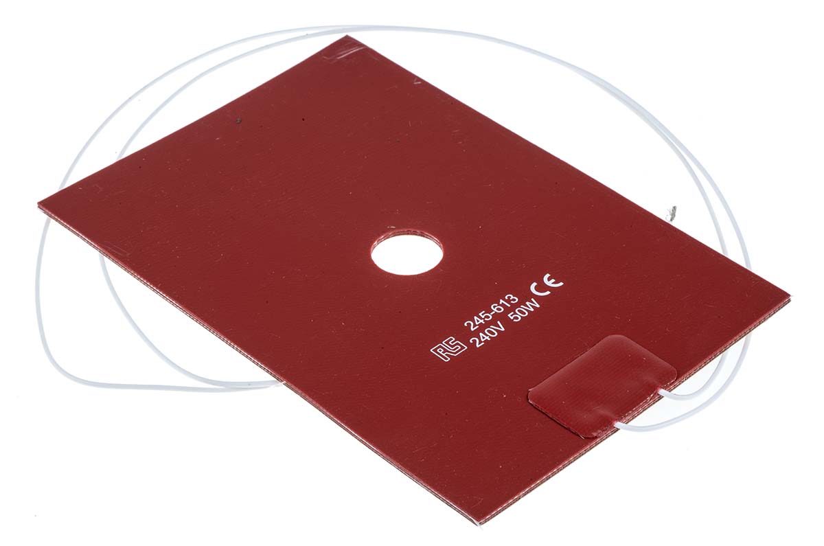 RS PRO Silicone Heater Mat, 24V ac, 50 W Rectangle, 30 mm 15mm