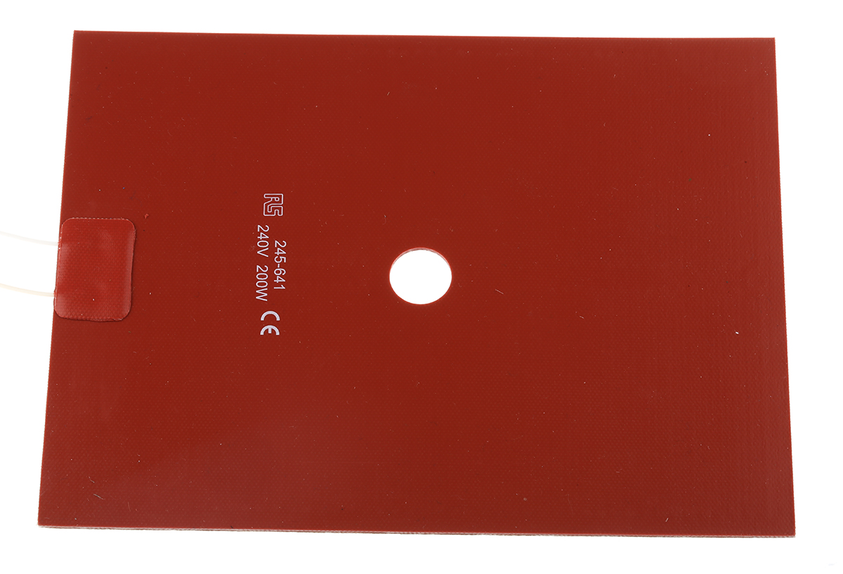 RS PRO Silicone Heater Mat, 24V ac, 200 W Rectangle, 30 mm 15mm