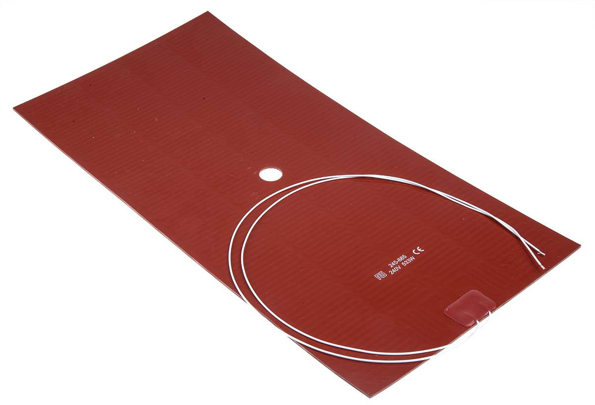 RS PRO Silicone Heater Mat, 24V ac, 533 W Rectangle, 30 mm 15mm