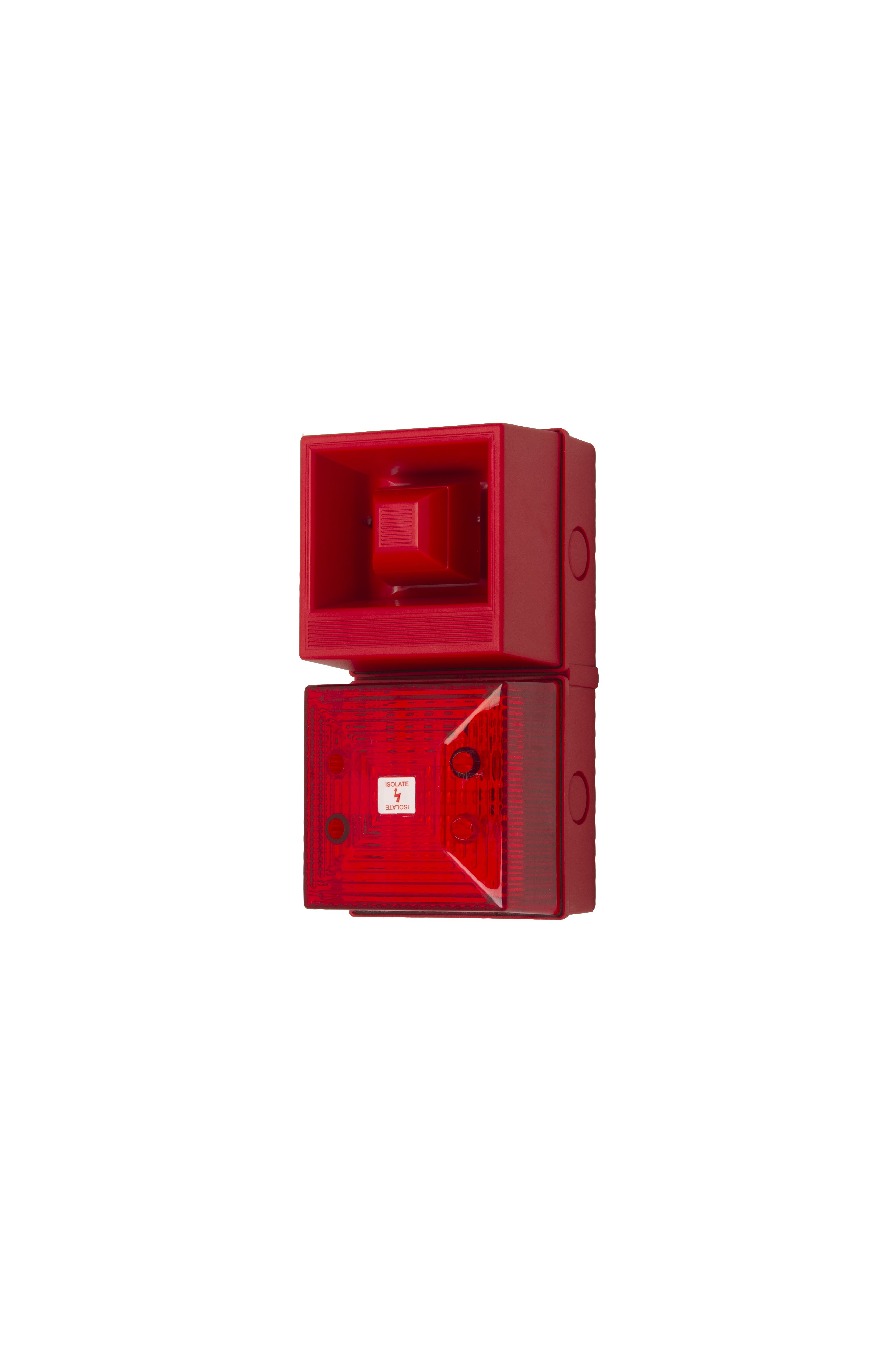Clifford & Snell YL40 Series Red Beacon-Sounder Combination, IP65 24V Base 108 dB @ 1m