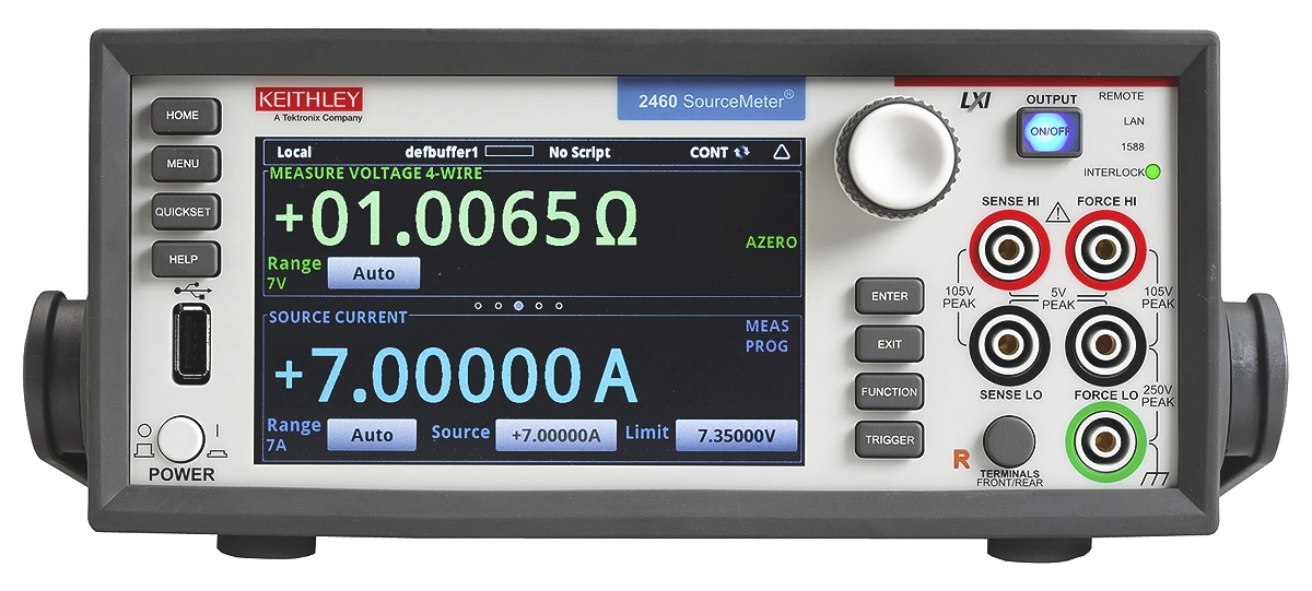 Keithley 2460 Series Source Meter, 200mV to 100V, 1μA to 7A, 100W Output