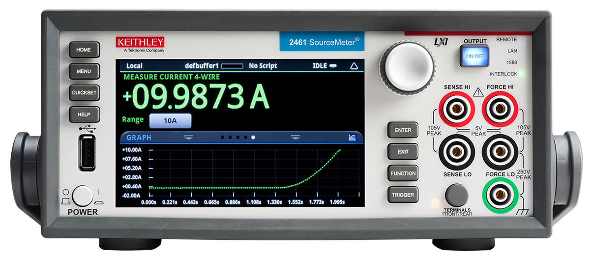 Keithley 2400 Series Source Meter, 200 mV to 100 V, 10 (Pulsed Output) A, 7 (DC Output) A, 1000W Output