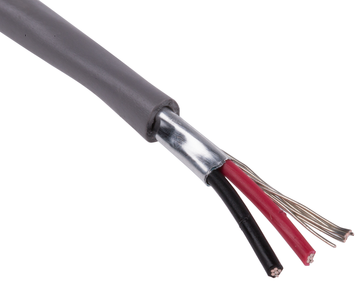 Alpha WireAlpha Essentials Communication & Control Series Audio & Control Cable, 0.32 mm² CSA, 3.45mm od, 30.5m, Grey