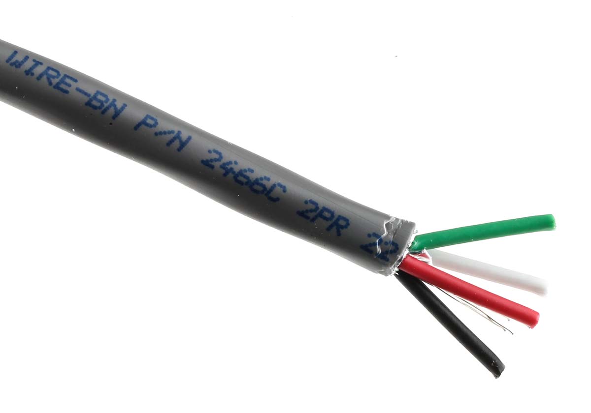 Alpha Wire Alpha Essentials Communication & Control Series 2 Core Screened, 4.32 mm OD, 304 m, Slate