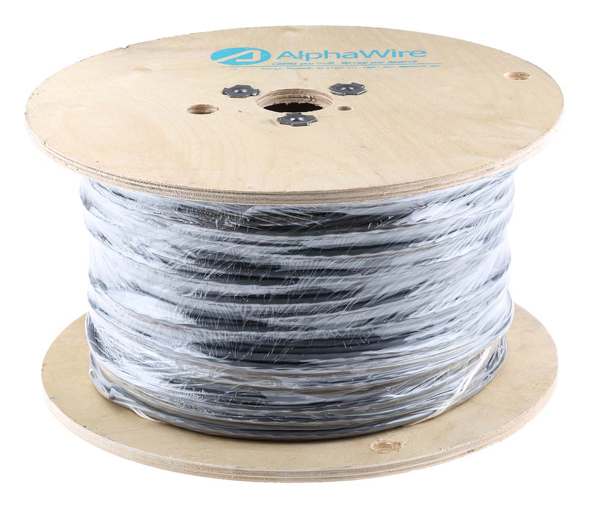 2466c-sl001 Alpha Wire Alpha Essentials Communication & Control Series 2 Core Screened, 4.32 mm OD, 304 m, Slate