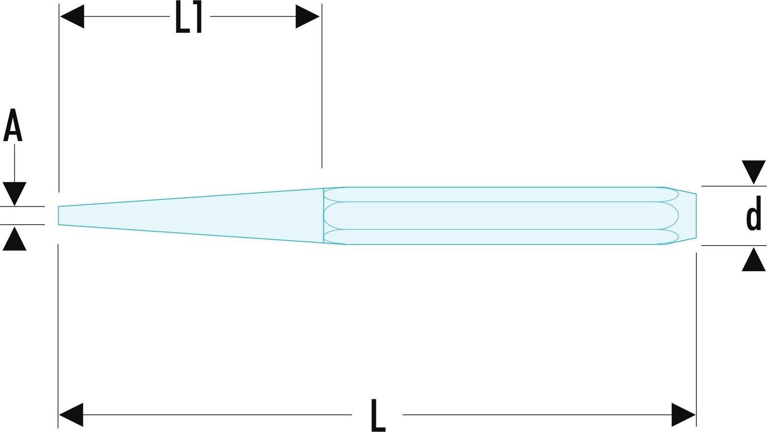 2473 Facom 1-Piece Punch, Centre Punch, 3mm Shank, 120 mm Overall