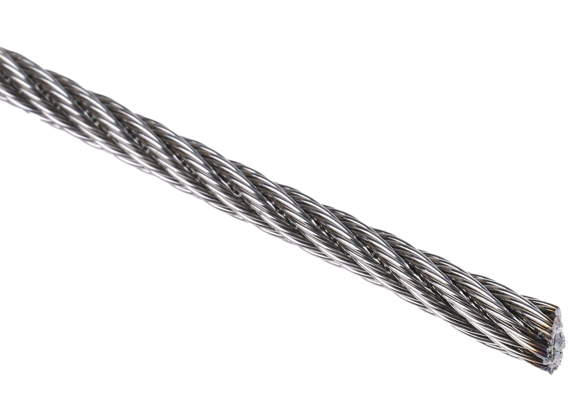 RS PRO Stainless Steel Wire Rope, 75 m