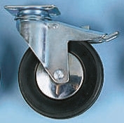 Tente Braked Swivel Castor, 80 kg Capacity, 100 mm Wheel, Rubber