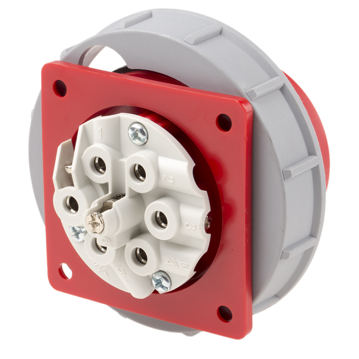 Scame, Optima Seven IP66, IP67 Red Industrial Socket, Panel Mount, 6P+PE, Rated At 32A, 415V
