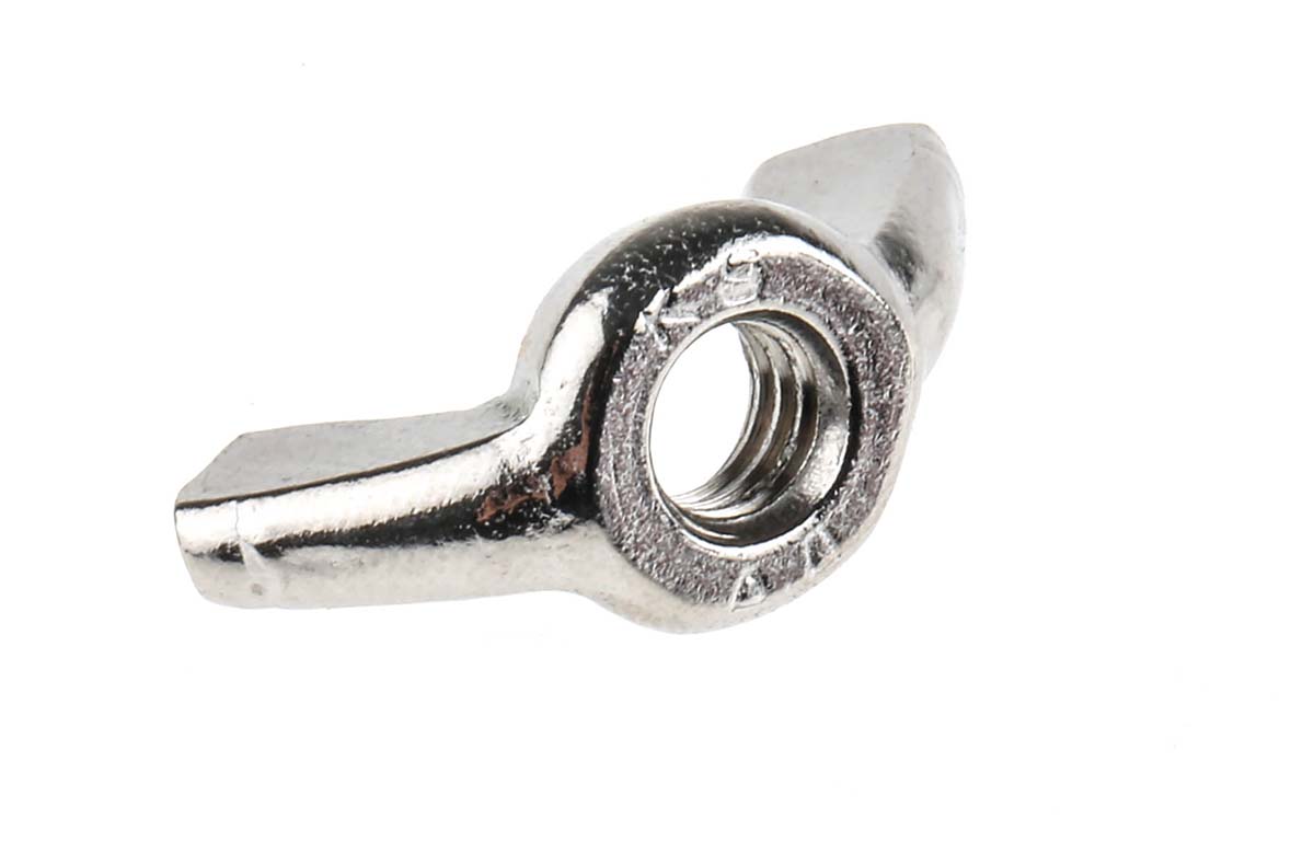 248-4343 RS PRO 30 mm Bright Zinc Stainless Steel Wingnut, M6