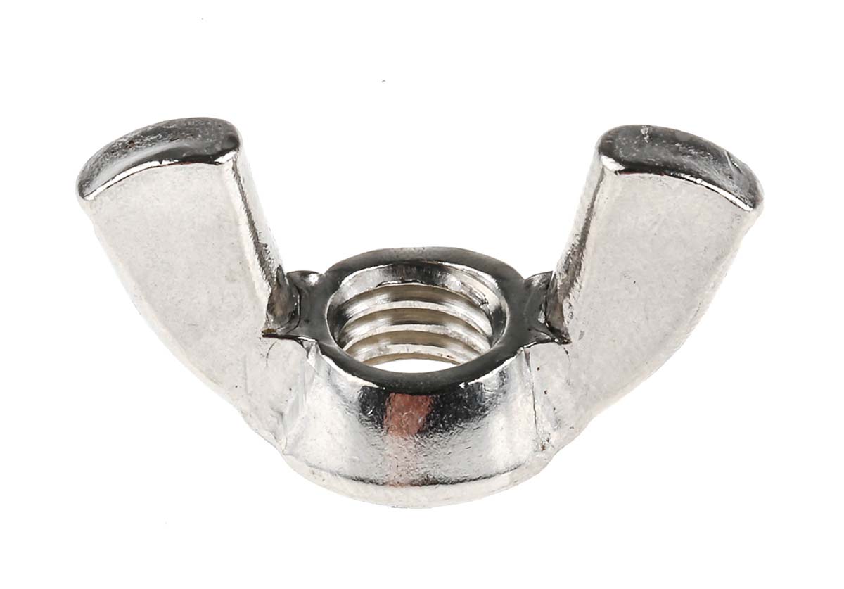 RS PRO 36 mm Bright Zinc Stainless Steel Wingnut, M8