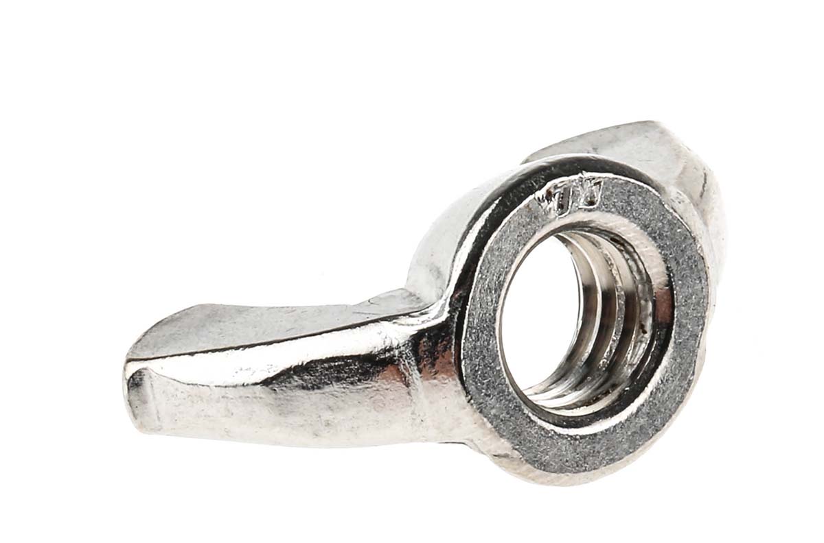 248-4359 RS PRO 36 mm Bright Zinc Stainless Steel Wingnut, M8