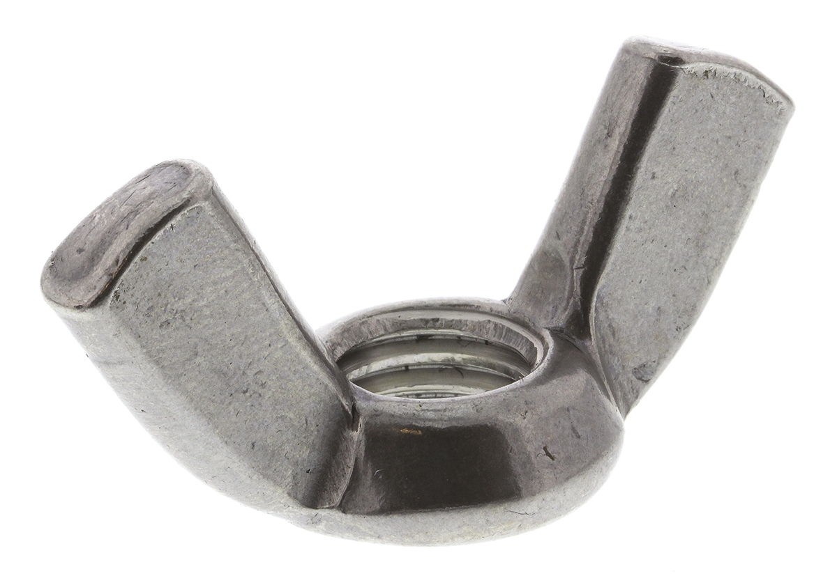 RS PRO 48 mm Bright Zinc Stainless Steel Wingnut, M12