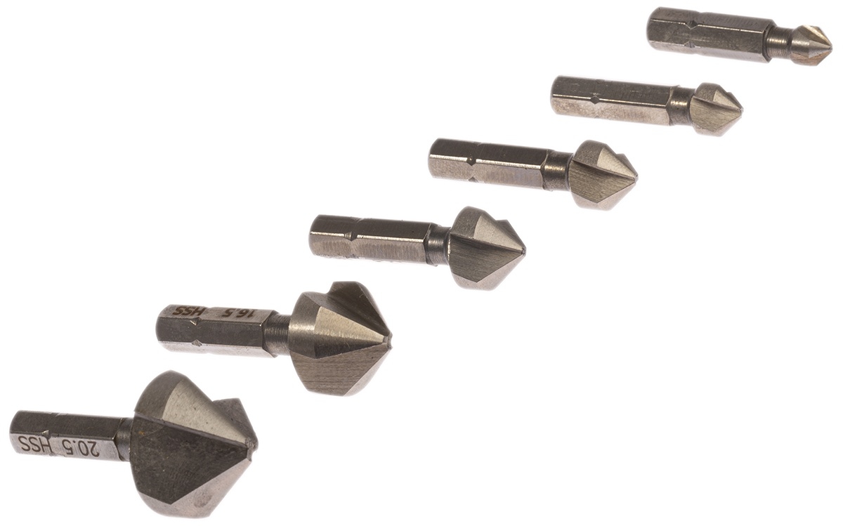 248-5576 RS PRO High Speed Steel Countersink Drill Bit Set, 90 °, 6 Piece(s)
