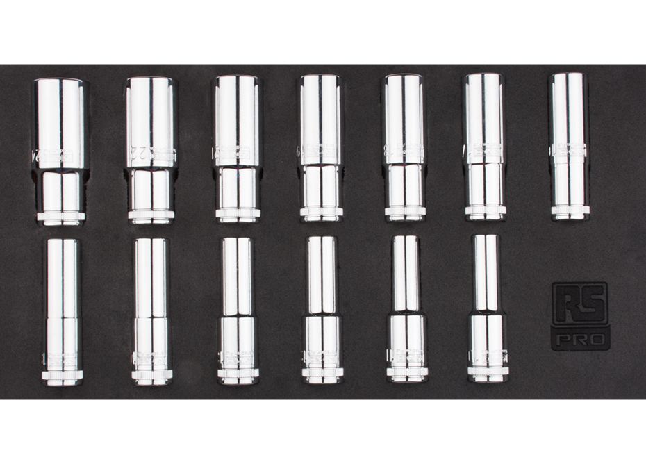 249-0349 RS PRO 13-Piece 1/2 in 6 Point Deep Socket Set