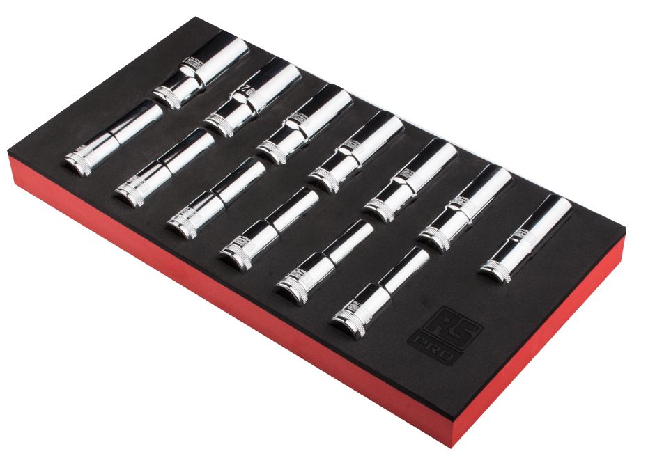 249-0349 RS PRO 13-Piece 1/2 in 6 Point Deep Socket Set