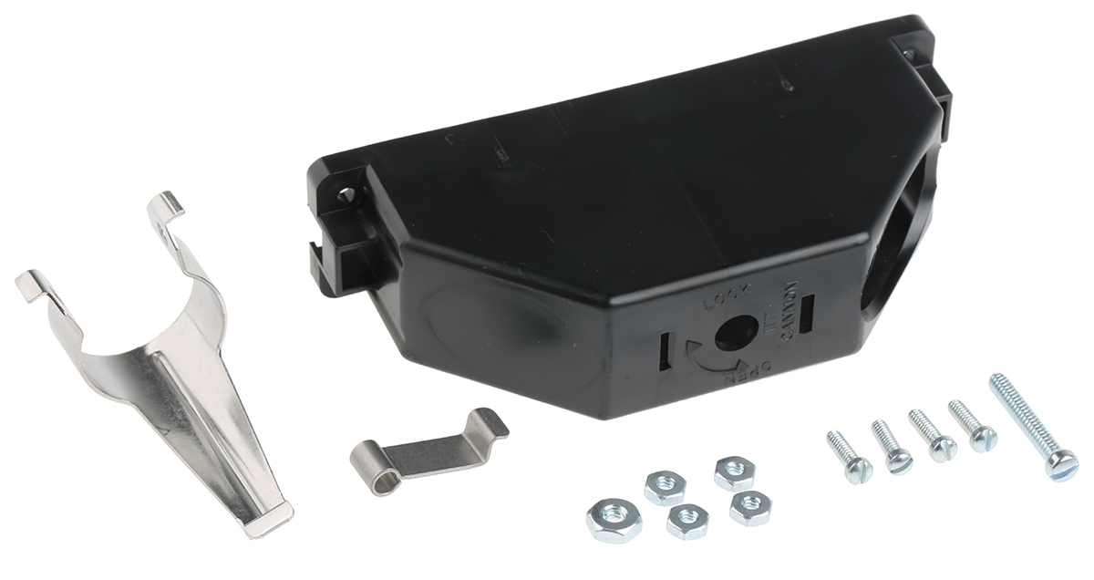 249-1950-000 ITT Cannon DL Series Thermoplastic Right Angle D-Sub Backshell, 156 Way Strain Relief