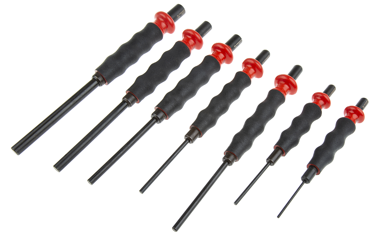 249gj7 Facom 7-Piece Punch Set, Anti-Vibration Punch, 2mm, 3 mm, 4 mm, 5 mm, 6 mm, 8 mm, 10 mm Shank