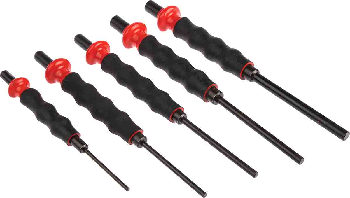 Facom 5-Piece Punch Set, Anti-Vibration Punch, 3mm, 8 mm Shank