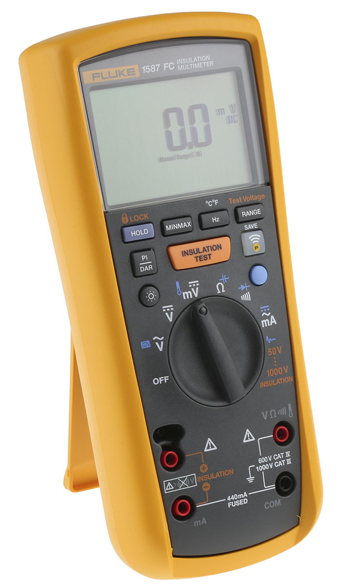 2491945 Fluke 1587 Insulation Tester, 50 V Min, 1000 V Max CAT IV, CAT III, UKAS