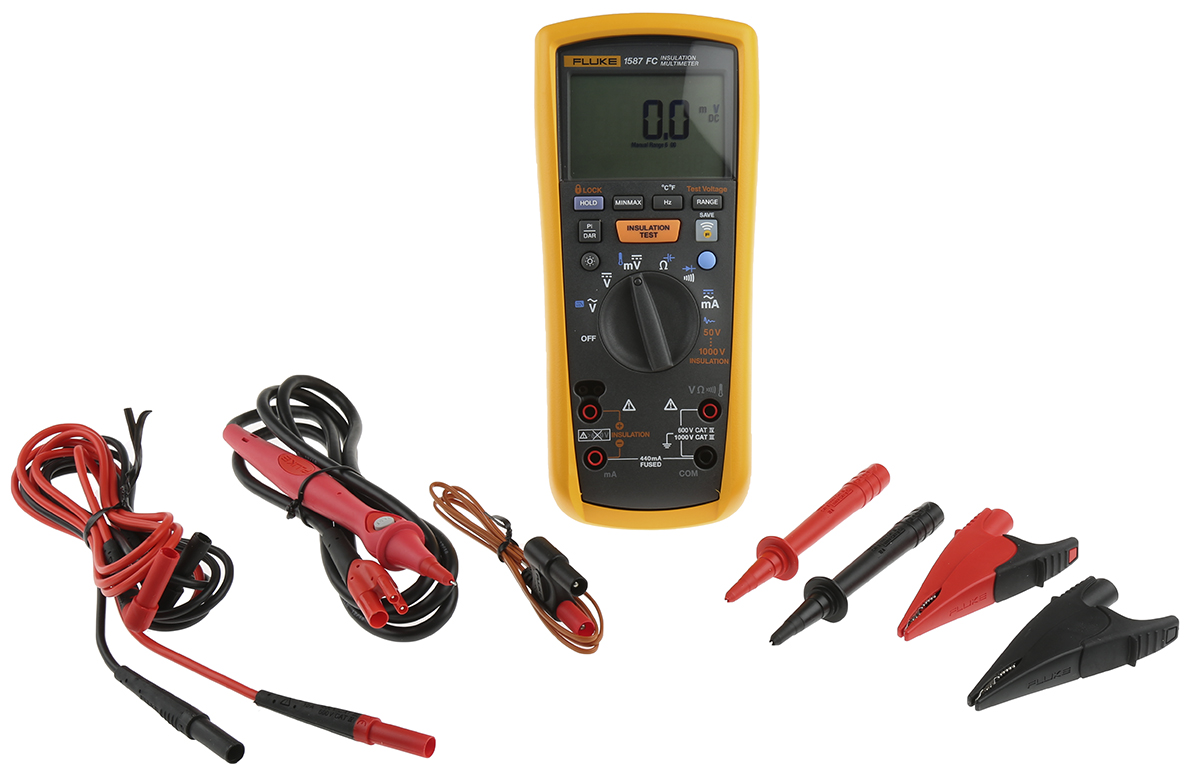 2491945 Fluke 1587 Insulation Tester, 50 V Min, 1000 V Max CAT IV, CAT III, UKAS