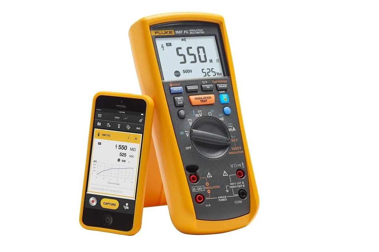 2491945 Fluke 1587 Insulation Tester, 50 V Min, 1000 V Max CAT IV, CAT III, UKAS