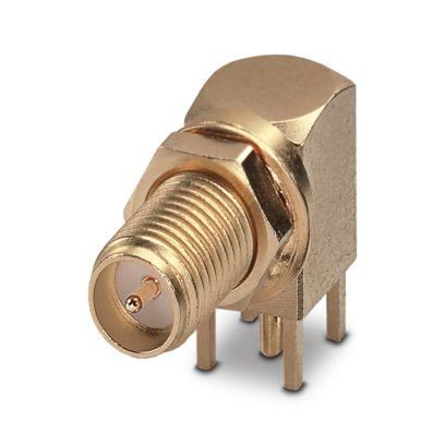 Phoenix Contact CUC-COX Series Socket Wave Soldering Coaxial PCB Connector, Solder Termination, Straight Body