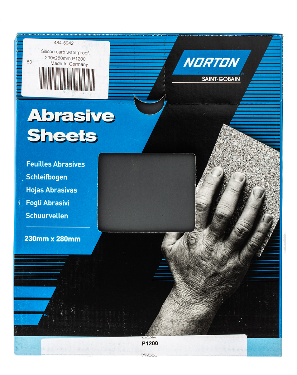 Norton T489 P1200 Grit Very Fine Sanding Sheet, 280mm x 230mm