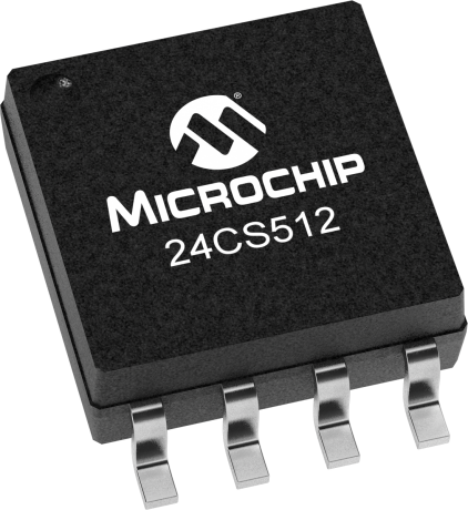 Microchip 24CS512T-I/SM,  512 kB EEPROM,  400 ns 8-Pin SOIJ 2 Wire I2C