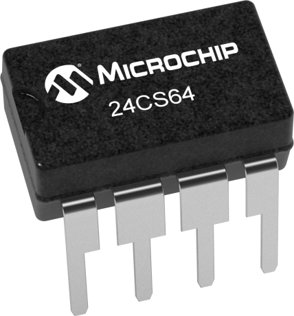 Microchip 24CS64-E/P,  64 kB EEPROM,  5 ms 8-Pin PDIP 2 Wire I2C