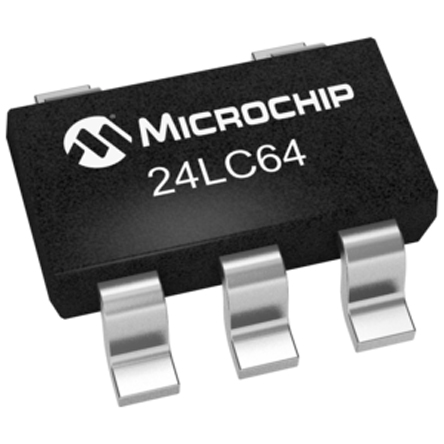Microchip 24LC64T-I/OT, 64 kB Serial EEPROM, 900 ns 5-Pin SOT-23 Serial-I2C