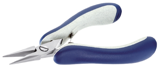 ideal-tek 1-Piece Flat Nose Plier Smooth, 145 mm Overall, 10mm Jaw ESD Safe