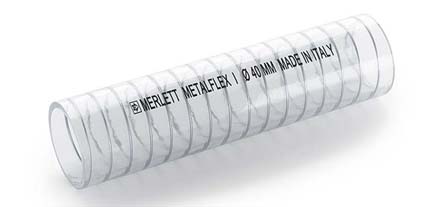 Contitech Metalflex Polyvinyl Chloride Polyvinyl Chloride Steel, Hose Pipe, 12 mm ID, 17.5 mm OD, Clear, 5 m