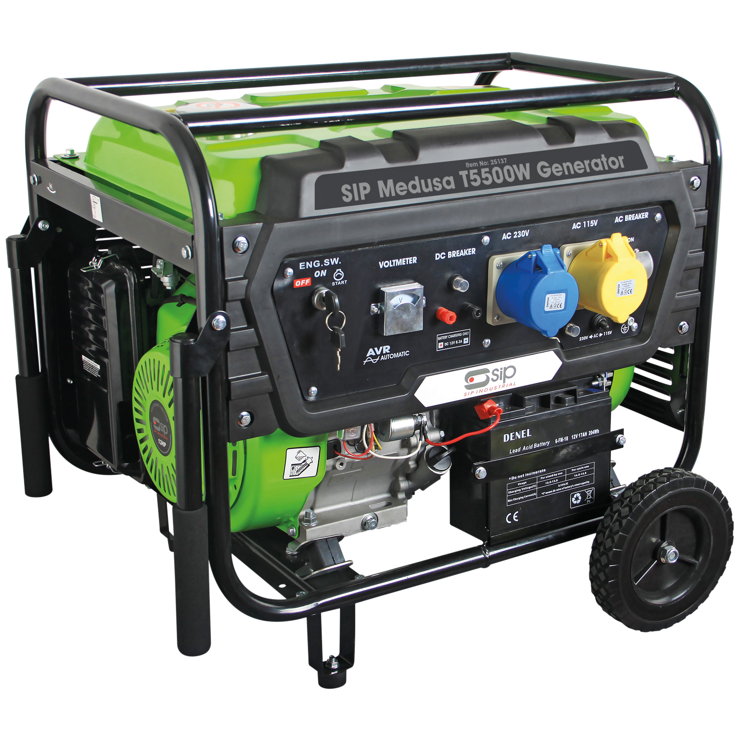 SIP 5000 W Generator, 12 V dc, 230V ac Output, 83 kg