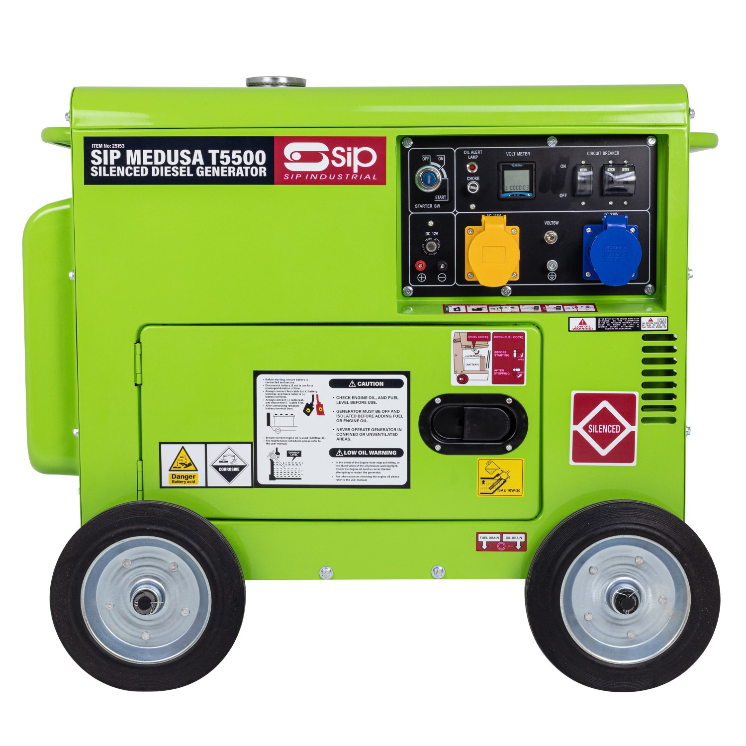 25153 SIP 5 kW Generator, 110V ac, 230 V ac Output, 155 kg