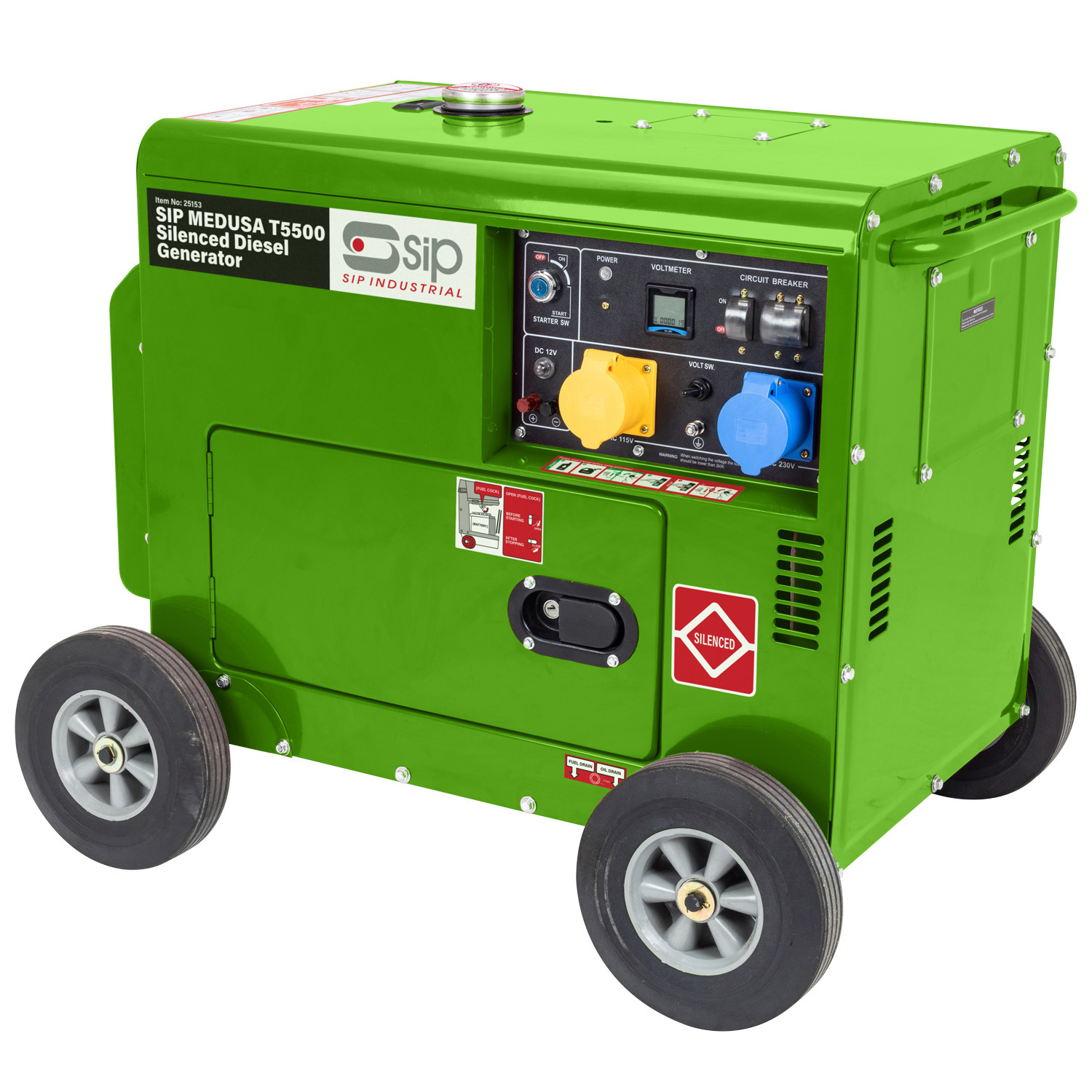 25153 SIP 5 kW Generator, 110V ac, 230 V ac Output, 155 kg
