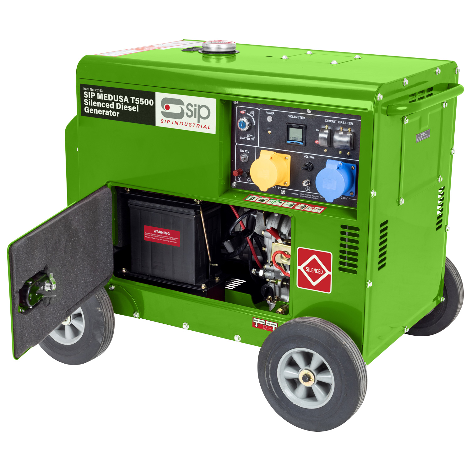 25153 SIP 5 kW Generator, 110V ac, 230 V ac Output, 155 kg