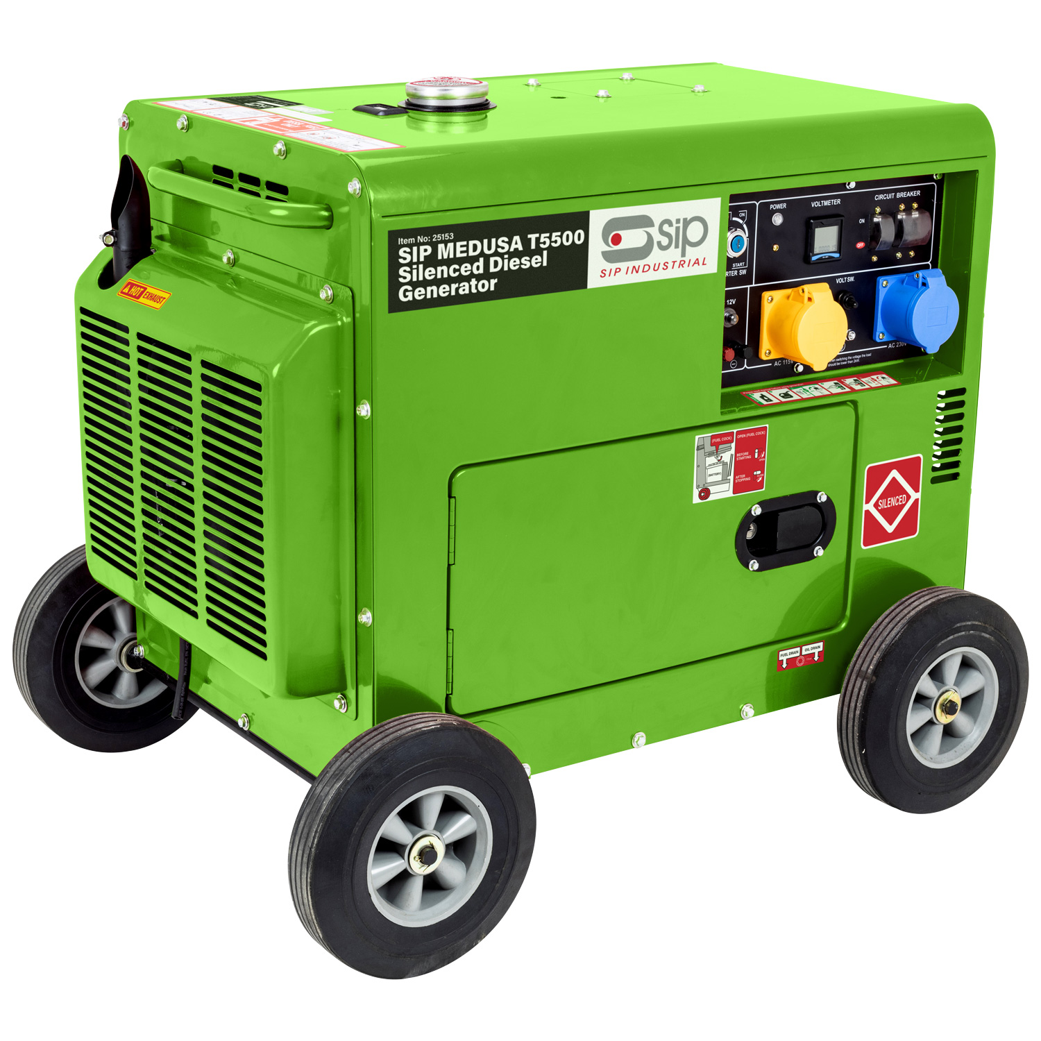25153 SIP 5 kW Generator, 110V ac, 230 V ac Output, 155 kg