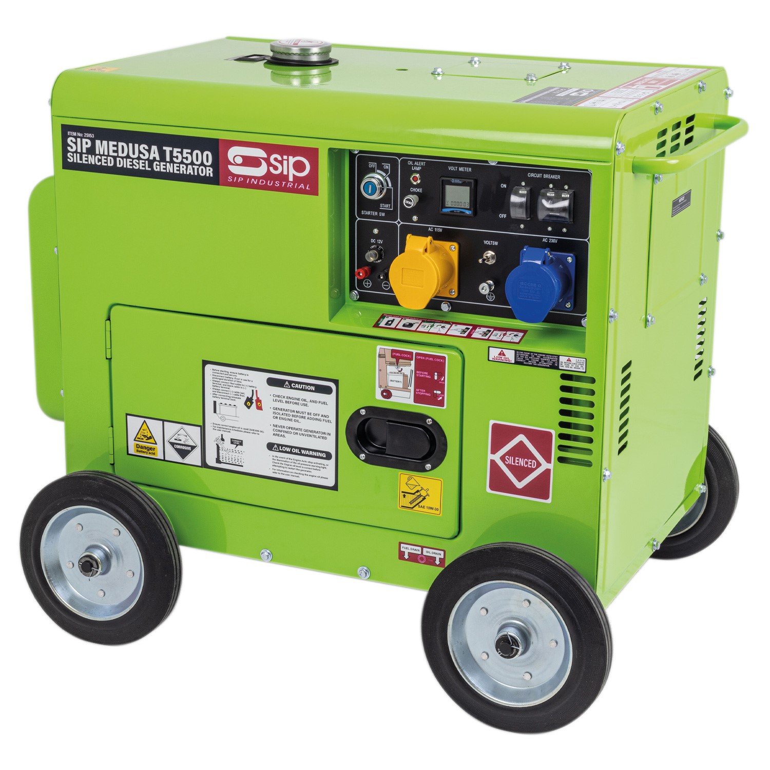 SIP 5 kW Generator, 110V ac, 230 V ac Output, 155 kg