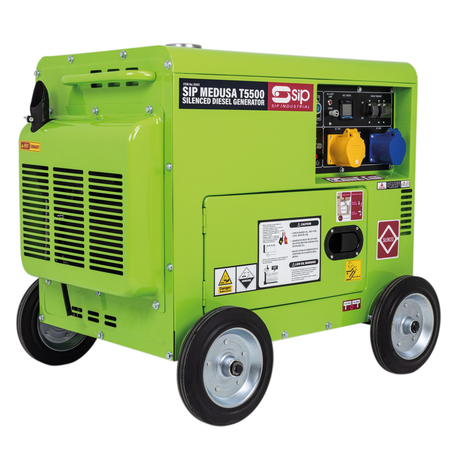 25153 SIP 5 kW Generator, 110V ac, 230 V ac Output, 155 kg
